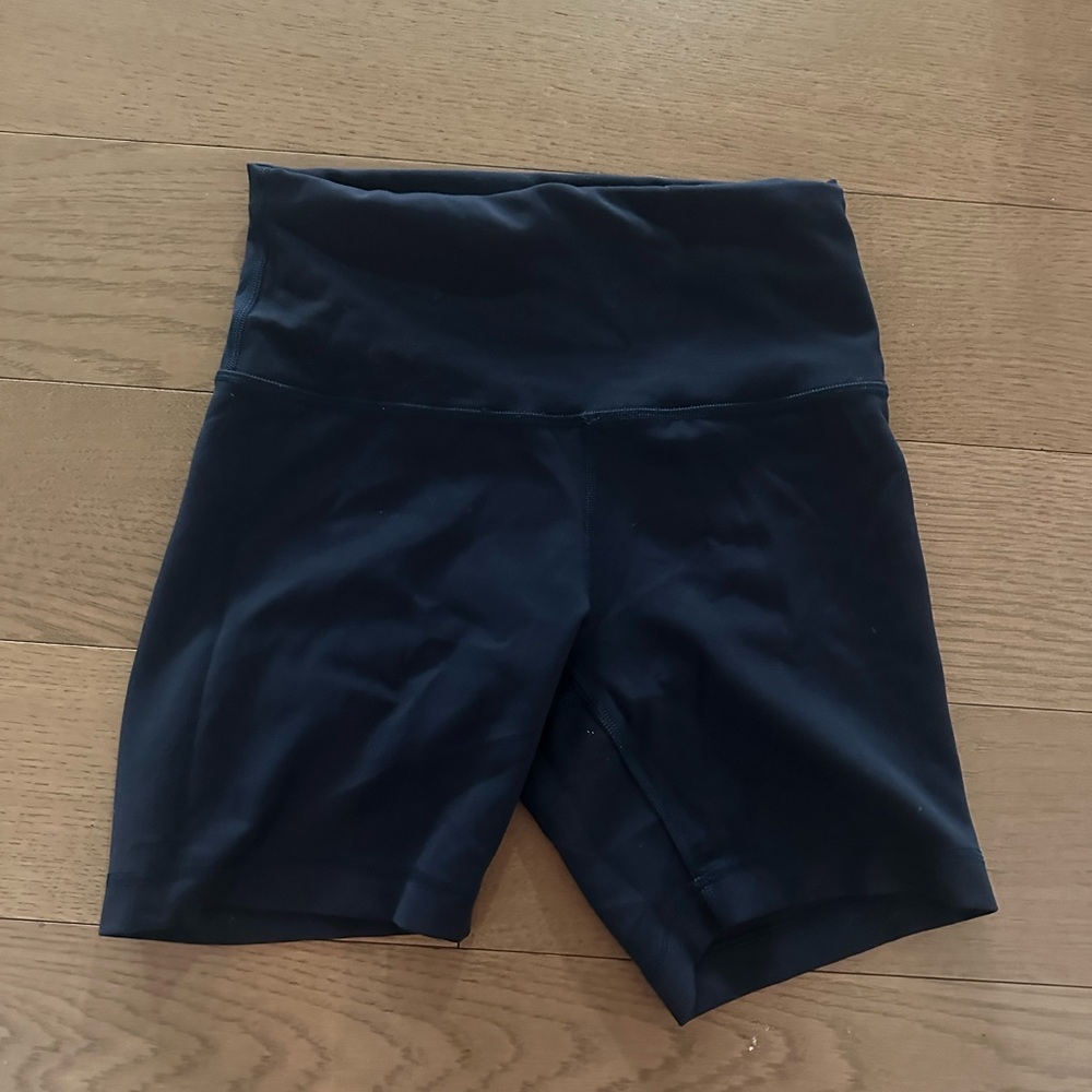 Navy Blue Wunder Under LULULEMON Biker shorts